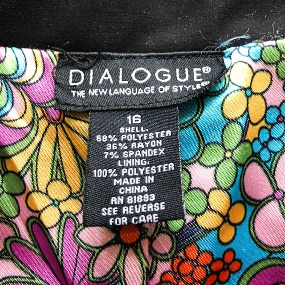 Dialogue women's black jacket with floral touches Size 16 - Picture 3 of 14